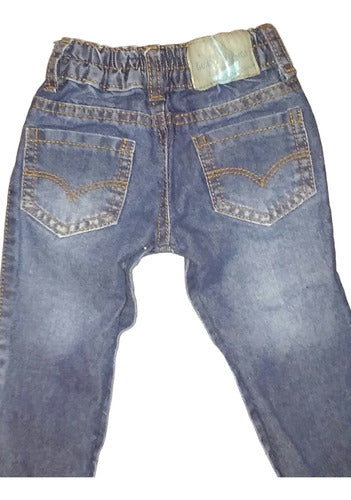 Unisex Baby Jeans with Elastic Waistband and Snap Buttons - Last One Available 1