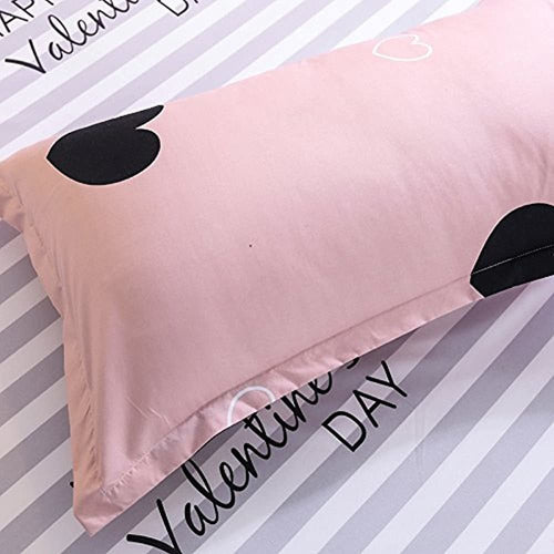 Orihome Twin Bed Linen Set for Girls, Cute Pink Cotton Duvet Cover Set 1