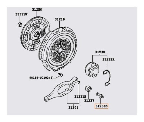 Pivote Horquilla Embrague Toyota Hilux Sw4 2005-2015 2