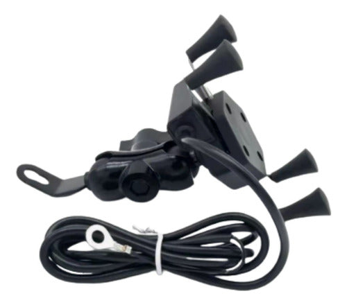 Suporte De Celular Para Motocicletas C/ Usb Para Carregador 1