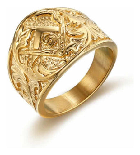 INCANTO Classic Masonic Model Gold Ring 0