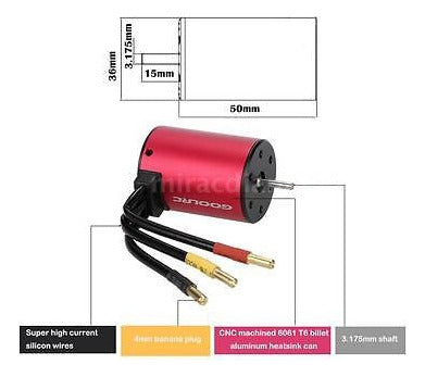 GoolRC S3650 4300KV 60A Brushless Motor ESC & Programming Card 4