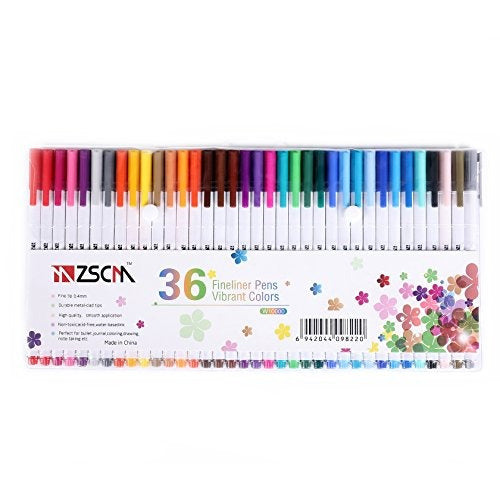 Zscm Art Color Fineliner Juego De Bolígrafos, 0.4mm Surtido 1