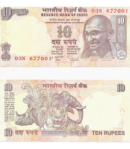 India Billete De 10 Rupias Año 2009 Pick 95 - Sin Circular 0