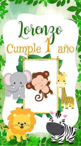 Kit Imprimible Carmelo Video Invitation Card - Safari 0