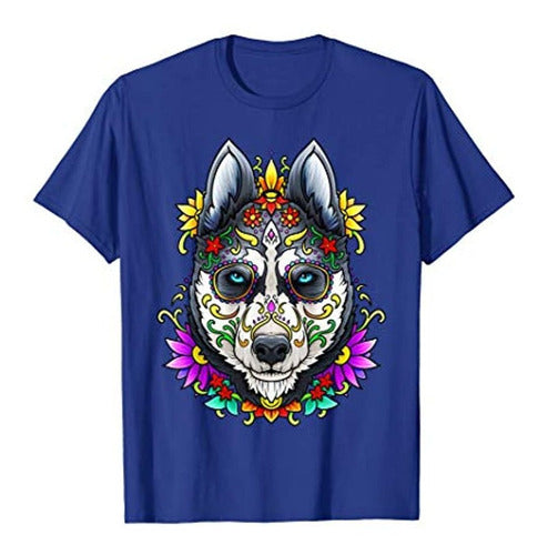 Camisa De Perro Husky De Alaska Calavera De Azucar Dia Mue 0