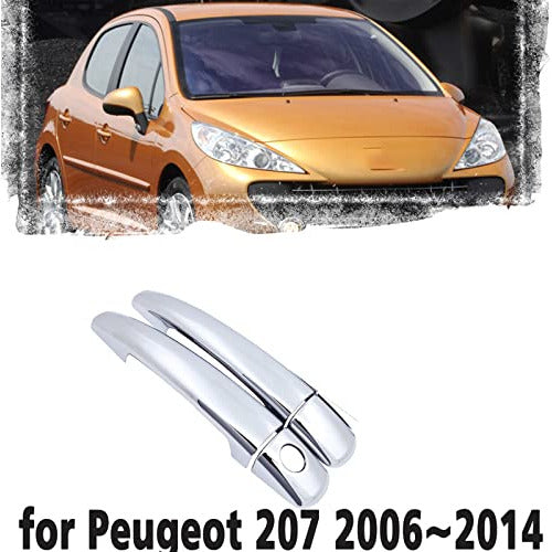 Manijas De Puerta Cromadas Para Peugeot 207 2006 2014 1