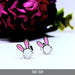 Barú White Steel Bunny Ears Earrings in Pink 2