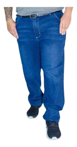 Elasticated Blue Jeans with Whiskers, Front and Back Pockets Size 52 to 60 3