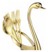 AnSaw Decorative Swan Base Holder with 10 Gold Leaf Coffee Spoons 3