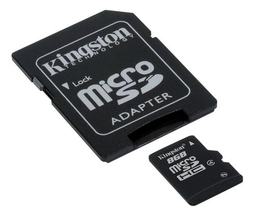 Tarjeta Memoria Flash Kingston 8 Gb Clase 4 Microsdhc Con Sd 1