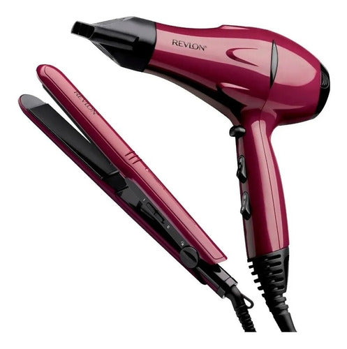 Revlon Professional Essentials Hair Dryer + Flat Iron Kit 0