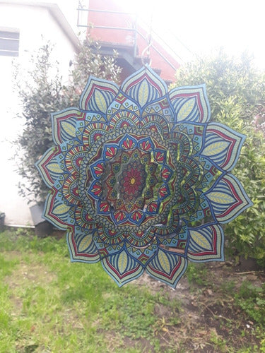 Mandala 3D Acero Inoxidable Giratoria Para Jardín 30 Cm Diá 0