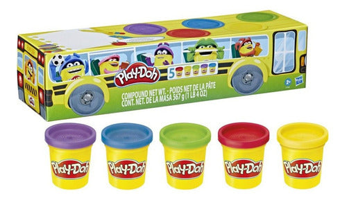 Play-doh Pack 5 Masas Plastilinas Vuelta A Clases 0