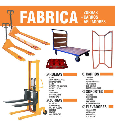 Ingeniería Móvil Rodillo Hierro Poliuretano 80 X 70 Zorra Hidraulica 1