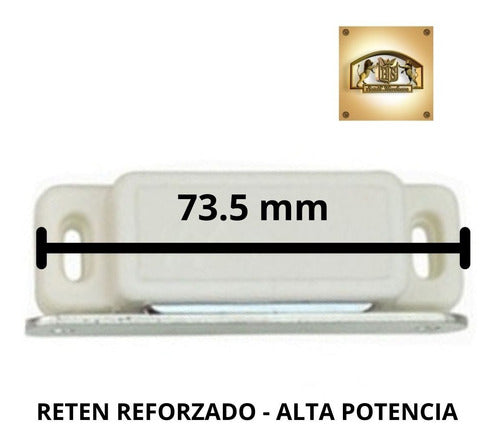 BRZ Reten Magnético Con Imán P / Puertas Simple Reforzado Blanco 1