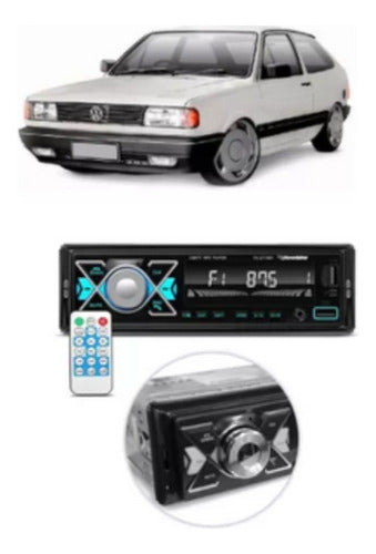 Auto Radio Mp3 Gol Quadrado Am Fm 2 Usb Bt Sd Card Controle 0