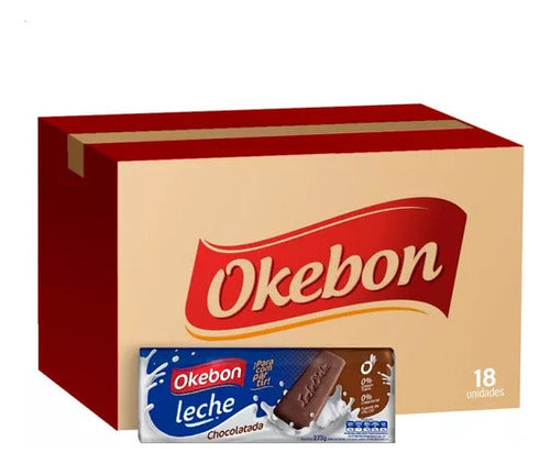 Okebon Galletitas Caja Por 18 Unidades Sabor Dulce De Leche 1