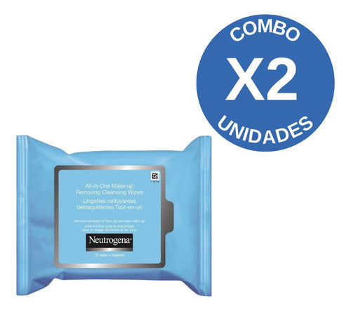 Neutrogena Make Up Remover Wipes Combo X2 25 Units 1