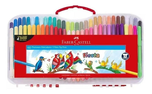 Marcadores Faber Castell Fiesta X60 Colores Caja Plastica 0