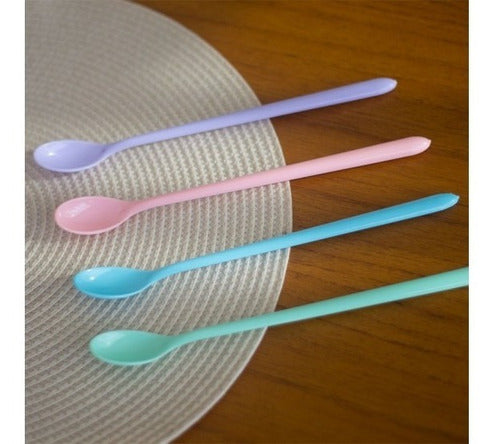 Pack of 100 Long Acrylic Dessert Spoons for Breakfast Utensils 3