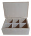 Amarillohome Tea Box with 6 Divisions in MDF Various Sizes 0