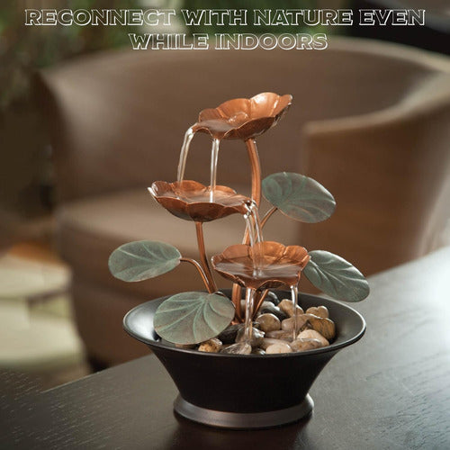 Bits and Pieces Water Lily Serenity Fountain - Perfect Table Decoration for Indoors 6