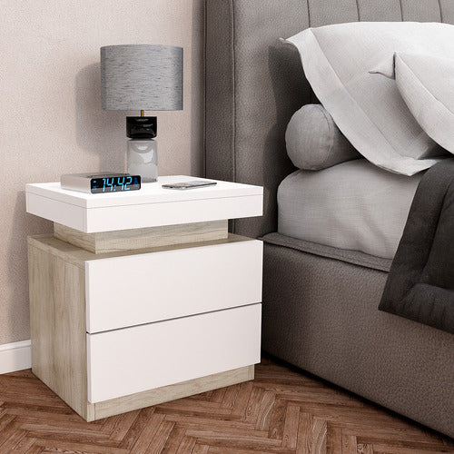 La Font Modern Light Table with 2 Drawers Melamine Minimal Helsinki 1