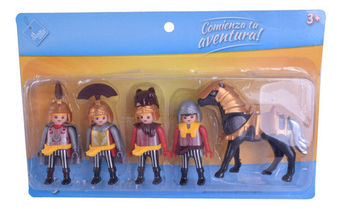 Cebra Muñeco Piratas Y Caballeros X 4 Con Accesorio Tipo Playmobil 0