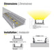 Aluminum Profile for Recessed or Surface Mount LED Strip - 2m - Demasled 1