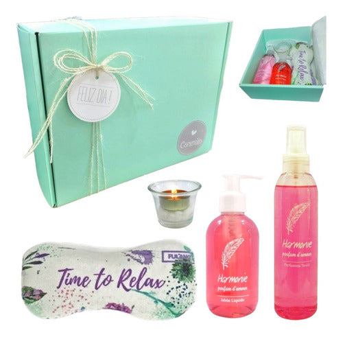 Relaxing Rose Aroma Spa Box - Perfect Gift for a Blissful Day - Relax Caja Mujer Box Spa  Rosas Kit Aroma Set N47 Feliz Día