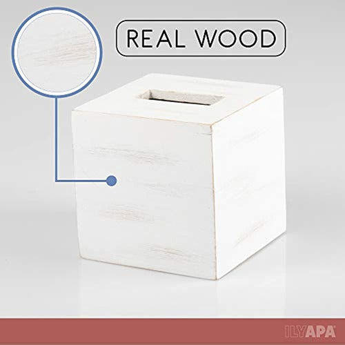 Ilyapa Square Wooden Tissue Box - Pack of 2 2