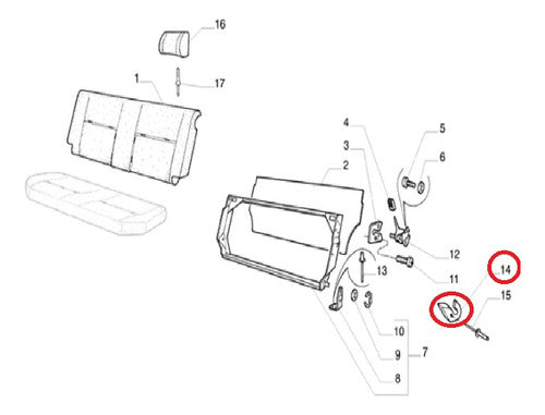 Recubrimiento Original Derecho Traba Respaldo Fiat Nuevo Uno 6