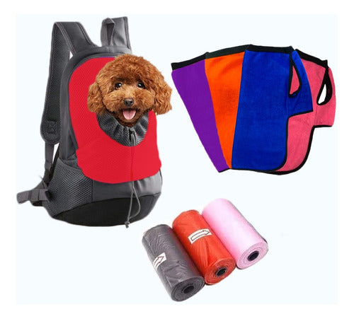 Pet Carrier Travel Kit + Plain Poncho + 3 Sanitary Bags 0