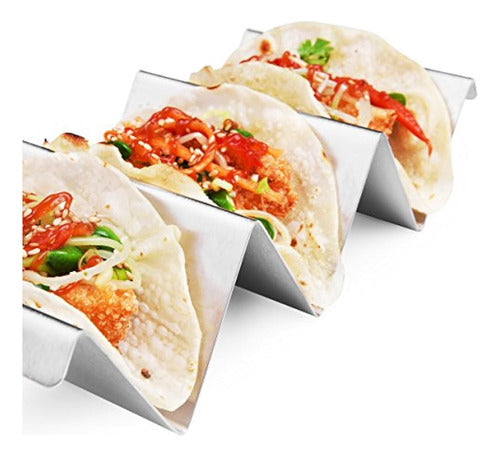 Artthome Taco Holders 4 Pack - Stainless Steel Tray Style 2