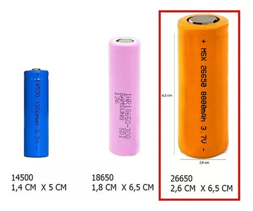 Genérica 1 Pila Bateria 26650 3.7V 8800 mAh Linternas Herramienta Etc 1