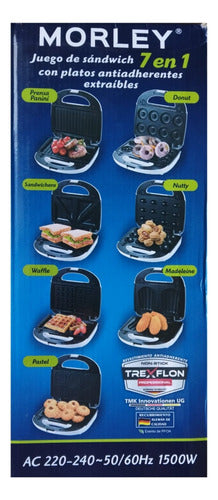 8 Mini Donut Machine Plus Waffle Maker, 7-in-1 Sandwich Maker by Morley 3