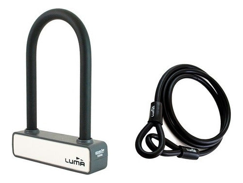 Luma Motorcycle and Bike Security Lock with Steel Fork and Cable 0