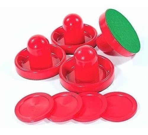 Lemon Home Red Air Hockey Pushers Game of 4 and 4 Units 0