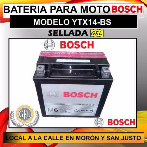 Bateria Bosch Ytx14-bs Gel Agm Bmw F650 Gs Africa Twin Y Mas Con Envio 1