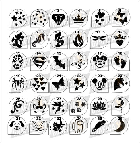 Stencil Pack for Kids Artistic Face Painting Stencils Set x10 1