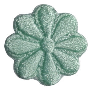 Parche Aplique Bordado Flor 4cm.plancha Packx6 Verde Agua 1