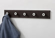 Wall Coat Rack with 5 Faux Leather Hooks in Chocolate 0