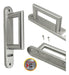 Stainless Steel Straight Fixed Door Handle 43x225mm Plate 3