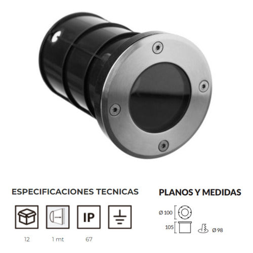 Spot De Piso Luz Exterior Jardin Embutir Con Led Gu10 1