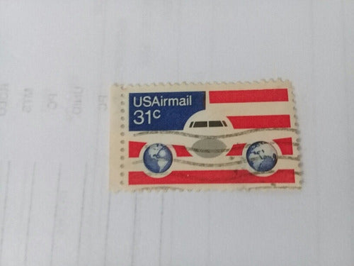 Selo Raro Postal Dos Usa Air Mail De 1977 3