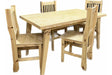 Vintage Pine Wood Dining Table 140x80 + 4 Hindu Chairs 2