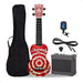 Mahalo Soprano Electroacoustic Ukulele Mandala Design Bamboo - Complete Kit 0