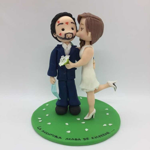 Porcelana Fria Cositas Lindas Adorno De Torta Casamiento Personalizado 3