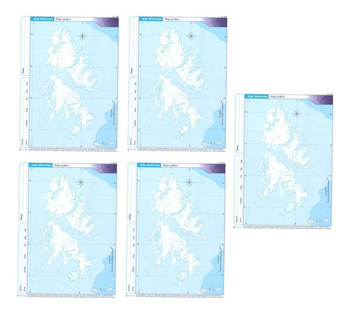 5 Mapas Islas Malvinas Escolares N°3 Division Politico 0